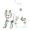 Decanter de licor de cristal sem chumbo em forma de tigre com